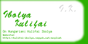 ibolya kulifai business card